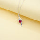 925 Sterling Silver Lab Ruby Necklace for Women, Minimalist Premium Versatile - Photo 3
