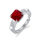 S925 Sterling Silver Lab Ruby Ring, Versatile Anniversary Birthday - Photo 5