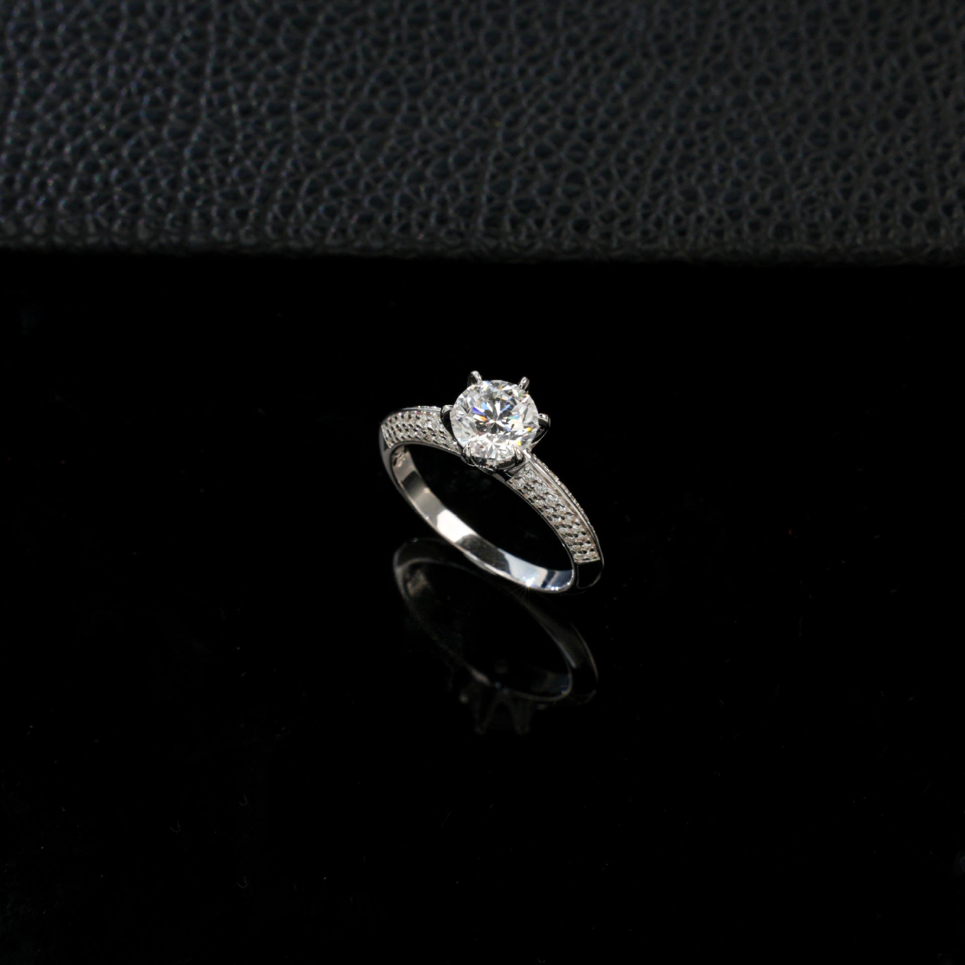 1-Carat S925 Sterling Silver Lab Diamond Six-Prong Ring, Classic Engagement Gift for Women - Photo 3