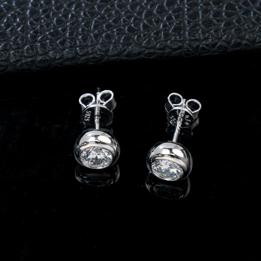 S925 Sterling Silver 1-Carat Lab Diamond Stud Earrings, Versatile Birthday Gift - Photo 3