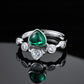 S925 Sterling Silver Lab Emerald Ring, Premium Design - Photo 2