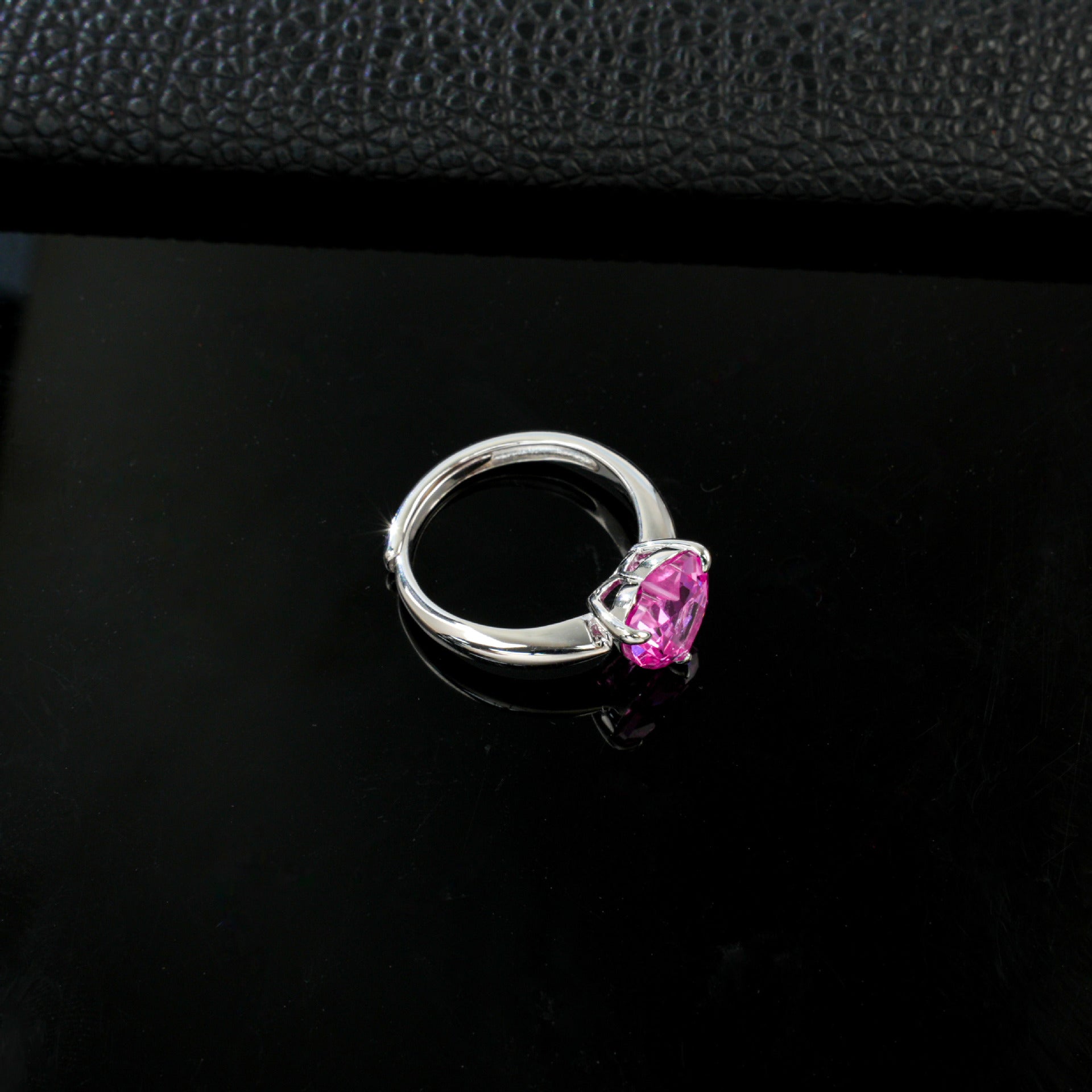 925 Sterling Silver Lab Padparadscha Ring, Versatile Gift - Photo 4