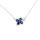 S925 Silver Lab Sapphire Four-Petal Flower Butterfly Necklace, Gemstone Versatile - Photo 5