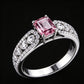 S925 Sterling Silver Lab Padparadscha 4-Piece Jewellery Set, Luxurious Premium for Women - Photo 4