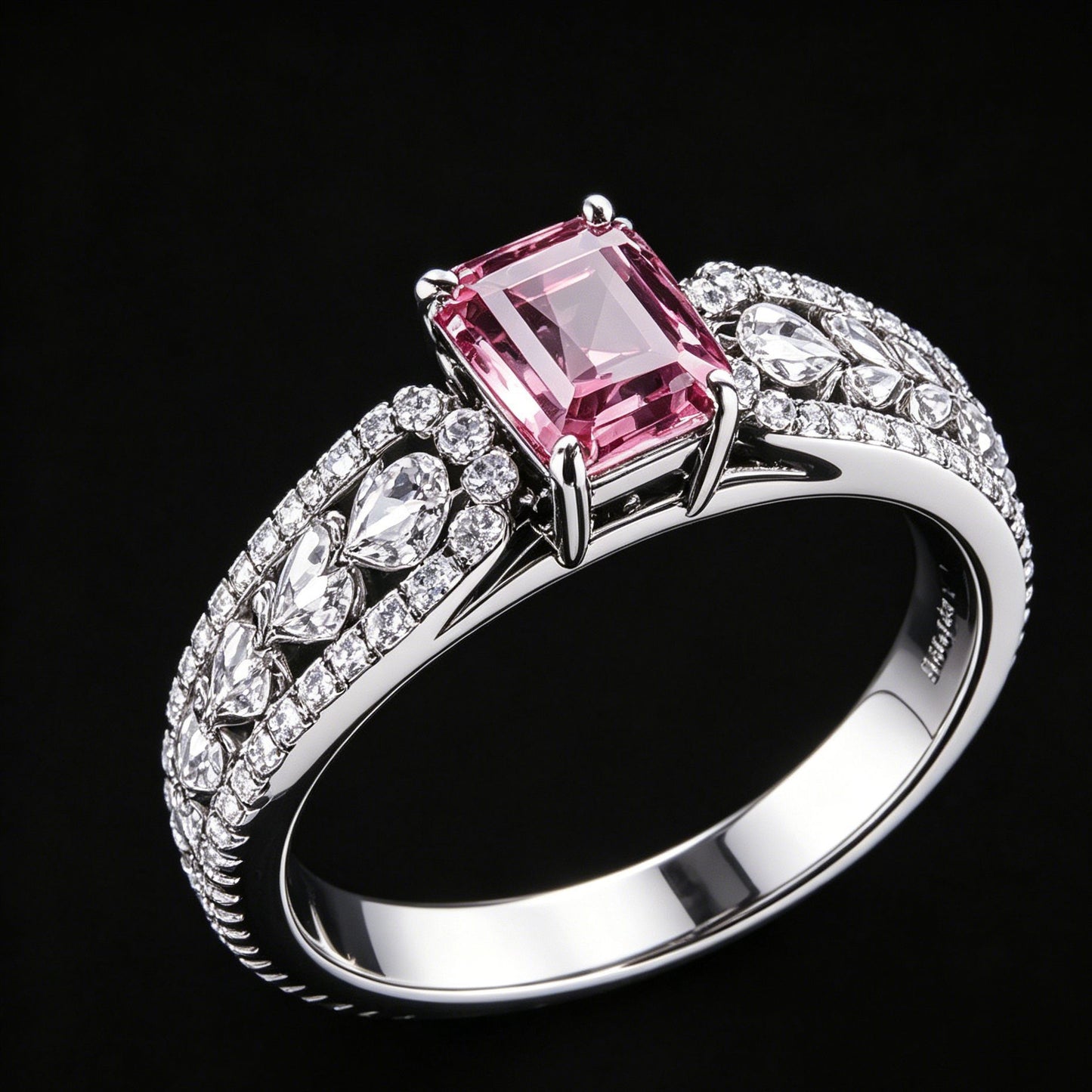 S925 Sterling Silver Lab Padparadscha 4-Piece Jewellery Set, Luxurious Premium for Women - Photo 4