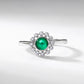 Sterling Silver Lab Emerald Ring, Versatile Design - Photo 2