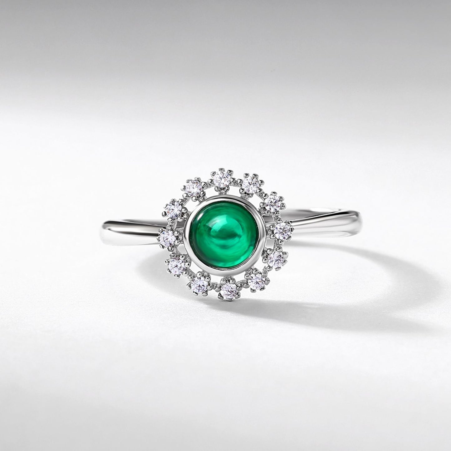 Sterling Silver Lab Emerald Ring, Versatile Design - Photo 2