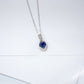 S925 Sterling Silver Lab Sapphire Teardrop Choker - Photo 4