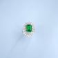 S925 Sterling Silver Lab Emerald Ring, Premium Anniversary Birthday - Photo 2