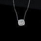 S925 Silver Cushion Square Halo Necklace, Simple Pendant Birthday - Photo 4