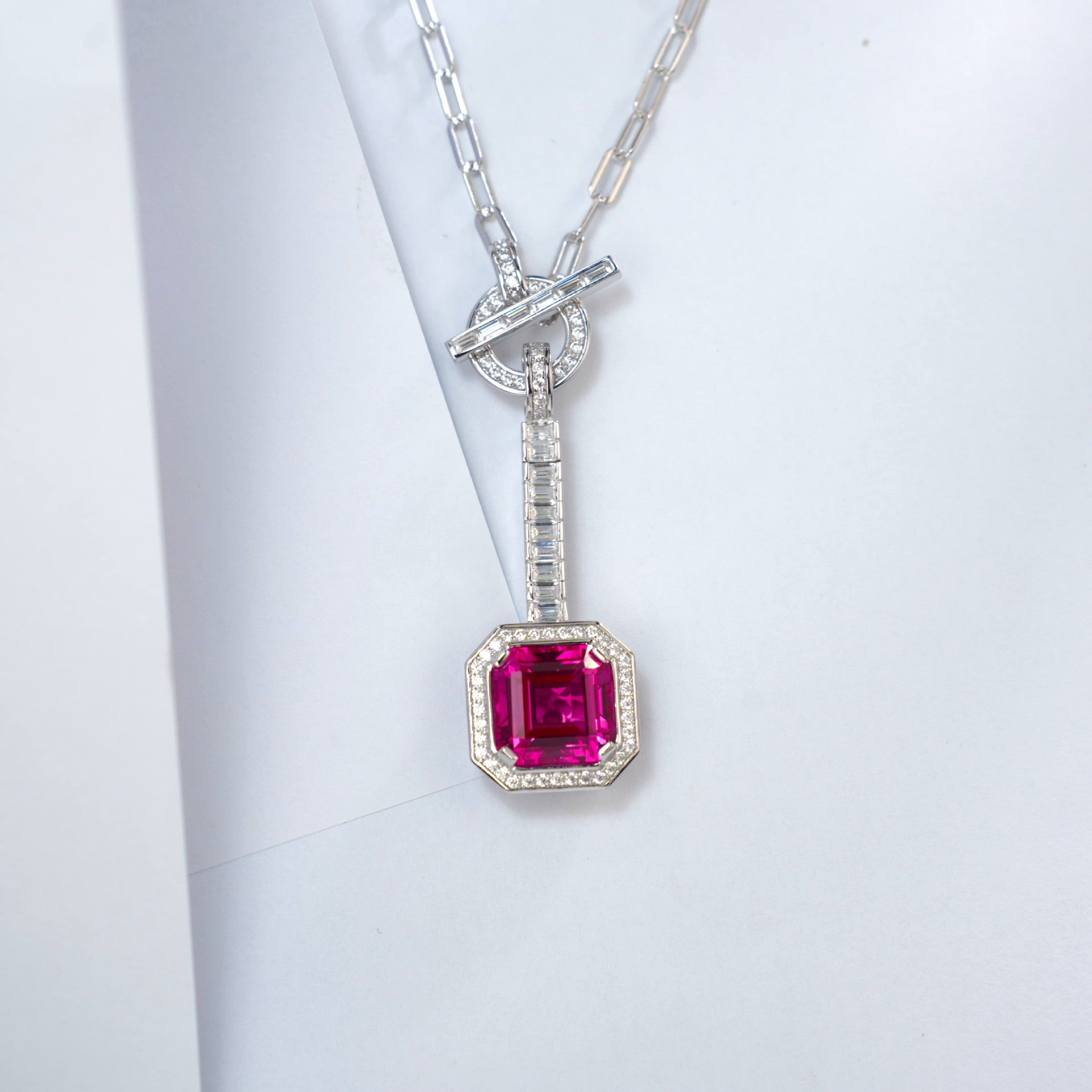 S925 Lab Ruby Necklace, Premium Necklace - Photo 2