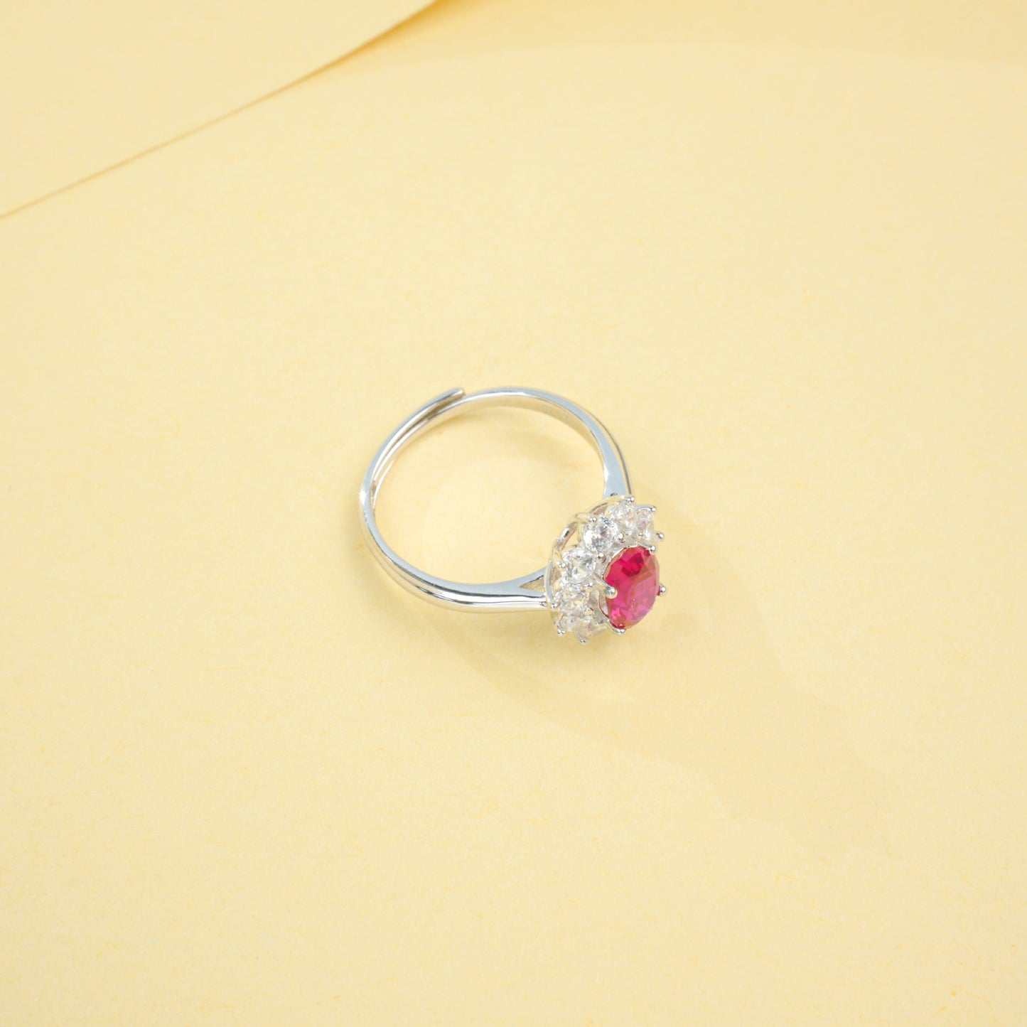 S925 Sterling Silver Lab Ruby Sunflower Ring for Women, Vintage Versatile Premium - Photo 2