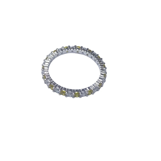 Ring Blue Red Yellow S925 Silver Fine Pave Diamond, Premium Simple Unique - Photo 3