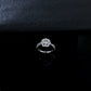 S925 Silver Flower Halo Lab Diamond Ring, Proposal Engagement Wedding - Photo 3