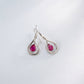 S925 Sterling Silver Lab Ruby Rotating Teardrop Earrings, Vintage Creative Premium - Photo 3