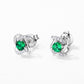 S925 Sterling Silver Lab Emerald Stud Earrings, Exquisite Premium Versatile - Photo 2