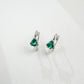 S925 Silver Triangle Lab Emerald Ear Cuff, Simple Green Gemstone - Photo 3