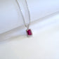 S925 Sterling Silver coloured Gemstone Pendant Necklace, Diamond Halo Versatile - Photo 2