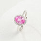 S925 Sterling Silver Lab Padparadscha Ring for Women, Versatile Designer - Photo 2