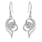 S925 Sterling Silver Streamlined Hollow Pave Earrings, Premium for Women - Photo 1