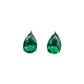 S925 Sterling Silver Lab Emerald Teardrop Earrings, Vintage for Women - Photo 5