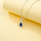 S925 Lab Sapphire Necklace, Sterling Silver Premium - Photo 4