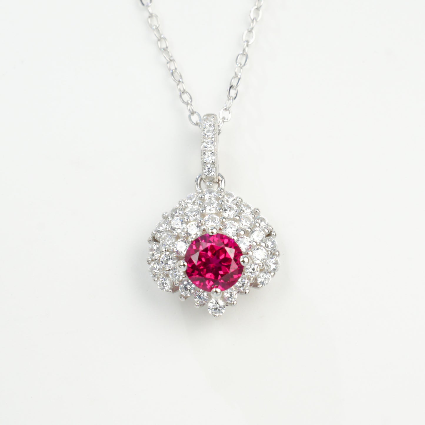 925 Sterling Silver Lab Ruby Choker Necklace for Women, Designer Birthday Gift - Photo 6