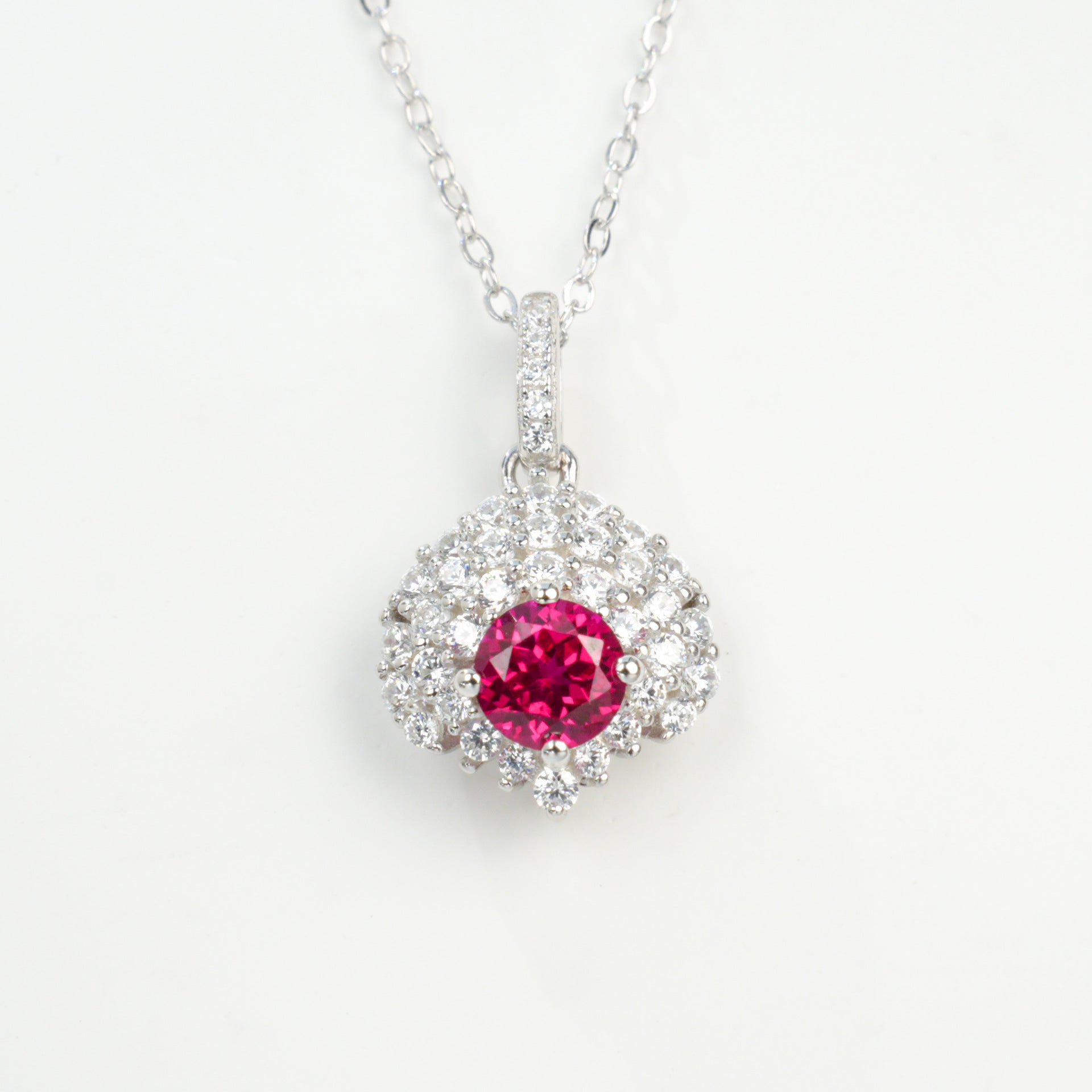 925 Sterling Silver Lab Ruby Choker Necklace for Women, Designer Birthday Gift - Photo 6