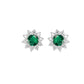 S925 Sterling Silver Lab Emerald Earrings, Simple - Photo 1