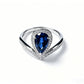 925 Sterling Silver Lab Sapphire Teardrop Ring, Premium Versatile - Photo 4