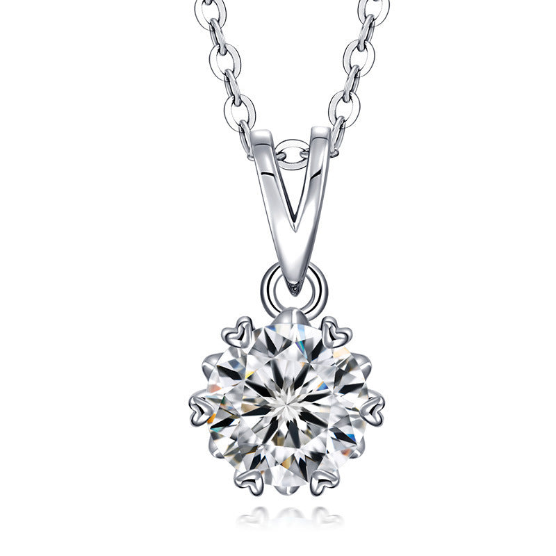925 Sterling Silver Lab Diamond Six-Prong Choker Necklace, Premium Birthday Gift - Photo 5