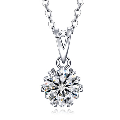 925 Sterling Silver Lab Diamond Six-Prong Choker Necklace, Premium Birthday Gift - Photo 5