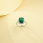 S925 Sterling Silver Lab Emerald Cushion Ring, Versatile Valentine Birthday for Girlfriend - Photo 4