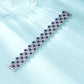 925 Sterling Silver Blue Nano Round Stone Bracelet, Luxurious Vintage Palace for Women - Photo 3