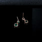 S925 Silver Double-Layer Lab Emerald Stud Earrings, Double Round Simple - Photo 4