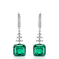 S925 Sterling Silver Lab Emerald Earrings, Premium Gemstone Evening - Photo 5