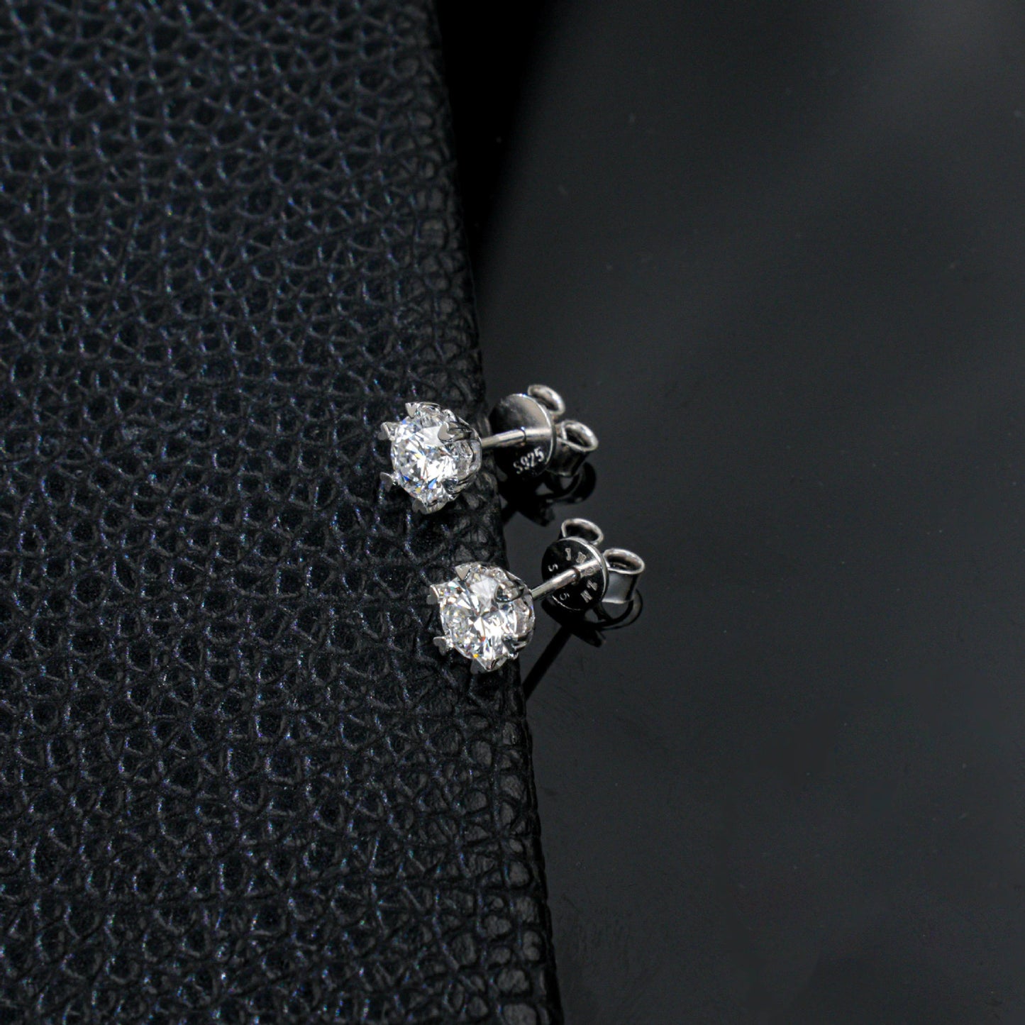 S925 Sterling Silver Lab Earrings, Simple - Photo 3