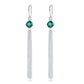 S925 Sterling Silver Lab Emerald Long Tassel Drop Earrings, Premium - Photo 5