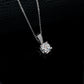 S925 Silver Melon Clasp 4-Claw Stone Necklace, Classic Simple Elegant - Photo 4