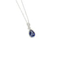 925 Sterling Silver Lab Sapphire Teardrop Pave Choker Necklace, Versatile for Women - Photo 5