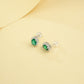 S925 Sterling Silver Lab Emerald Earrings, Vintage Premium - Photo 3