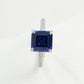 S925 Sterling Silver Lab Sapphire Ring, Vintage Versatile Unisex - Photo 2