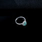 S925 Silver Oval Paraiba Tsavorite Sunflower Multi-Diamond Halo Open Ring - Photo 3