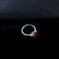 S925 Silver Oval Lab Ruby Side Stone Ring, Ring Birthday Gift - Photo 3
