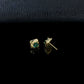 S925 Silver Vintage Wrap Princess-Cut Lab Emerald Stud Earrings, Geometric - Photo 4