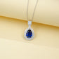 925 Sterling Silver Lab Sapphire Necklace for Women, Minimalist Premium Versatile - Photo 2