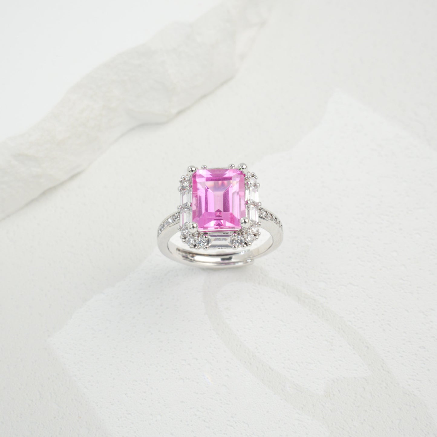 S925 Sterling Silver Lab Padparadscha Ring for Women, Premium Versatile Gift - Photo 3