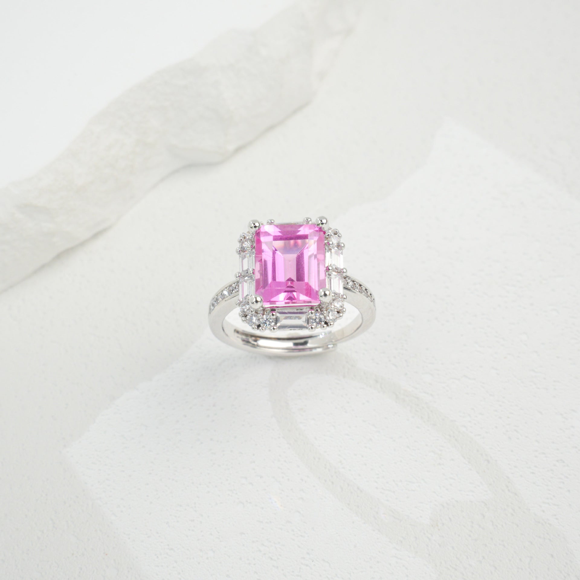 S925 Sterling Silver Lab Padparadscha Ring for Women, Premium Versatile Gift - Photo 3