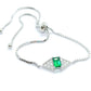 S925 Sterling Silver Lab Emerald Bracelet, Diamond Premium - Photo 2
