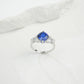 Bold Square Sapphire Sterling Silver Ring, Diamond Ring Proposal - Photo 3